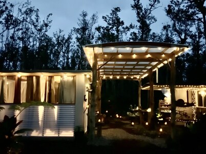 Exotic garden cottage  at amazing volcanic fissure