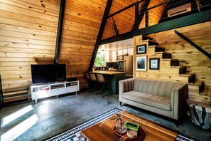 Smart TV, books - The Raven A-Frame - Modern Woodland Retreat near Hocking Hills and OU Campus (Nelsonville)