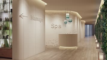 Couples treatment rooms, sauna, steam room, body treatments