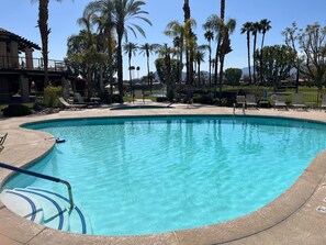 Outdoor pool, a heated pool - Beautiful  home on lake tennis, pickle ball pools and spas.l (Rancho Mirage)