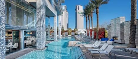 Outdoor pool, a heated pool