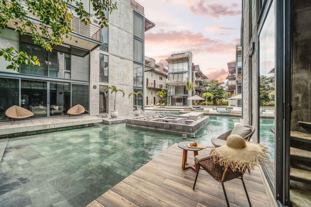 Una piscina riscaldata