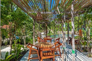Outdoor dining - Aldea Savia 132 Best Studio Aldea Savia Tulum | Pool Gym BBQ Grill (Tulum)