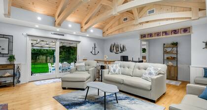 Walk to Private Beach from Cozy Retreat