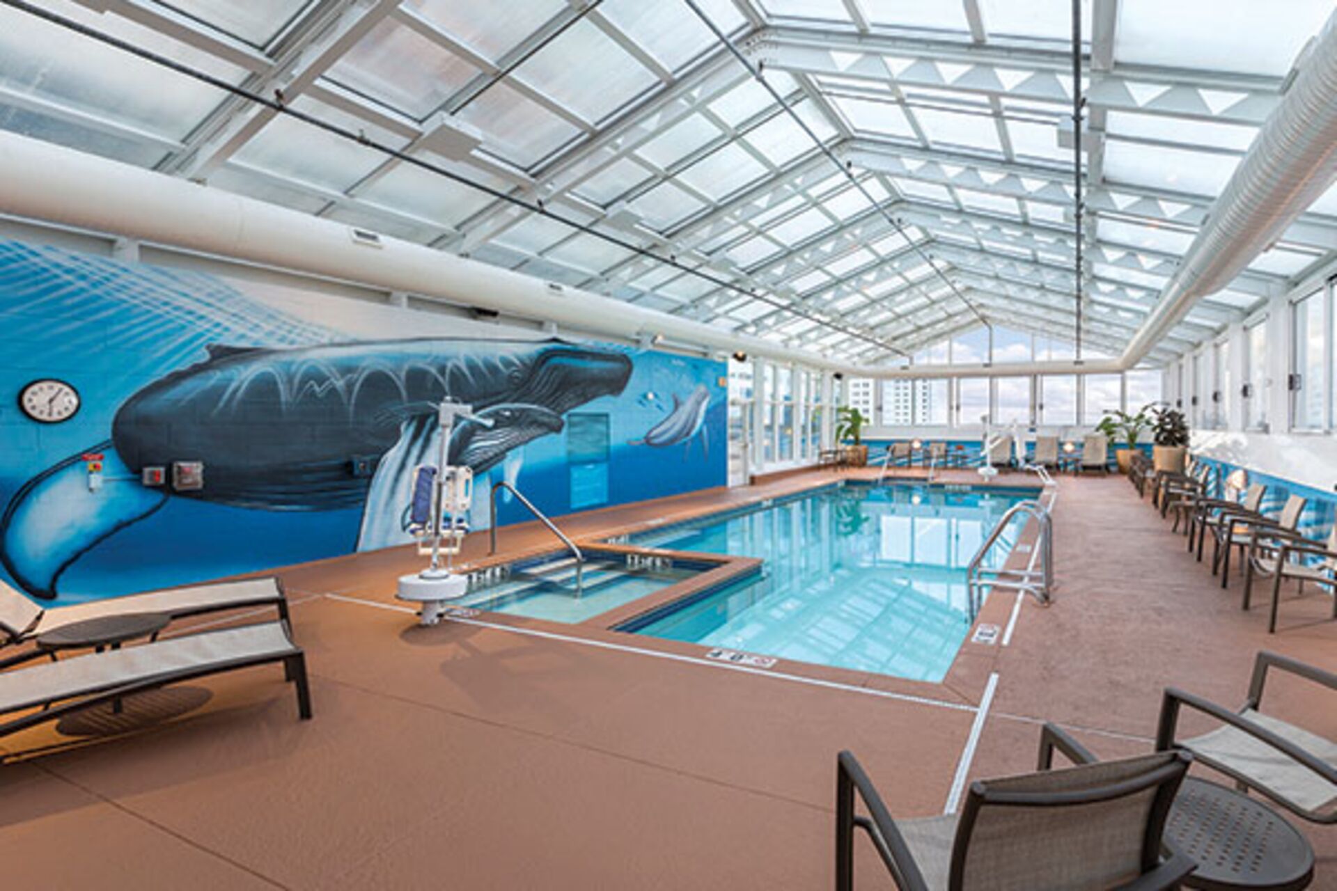 Indoor pool, a heated pool