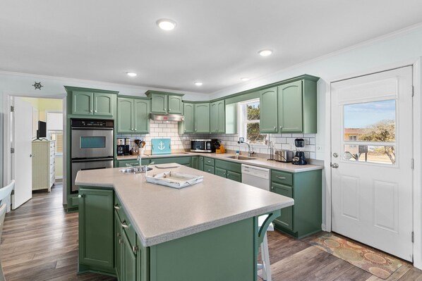 Fridge, microwave, oven, stovetop - Close to Beach Access w/ 2 Large Living Areas & 2 Partial Ocean View Balconies (Oak Island)