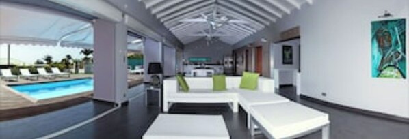 Outdoor pool - Villa Indigo - La Coulée Bleue, pool, spa, garden, 8 people (Saint-François)