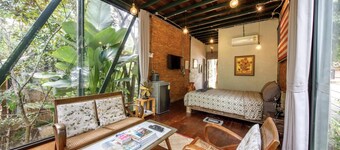 Jungle Glass Box Waterfall View