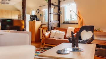 TV, fireplace, DVD player, stereo