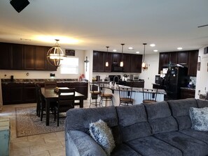 Smart TV, fireplace, video games, stereo