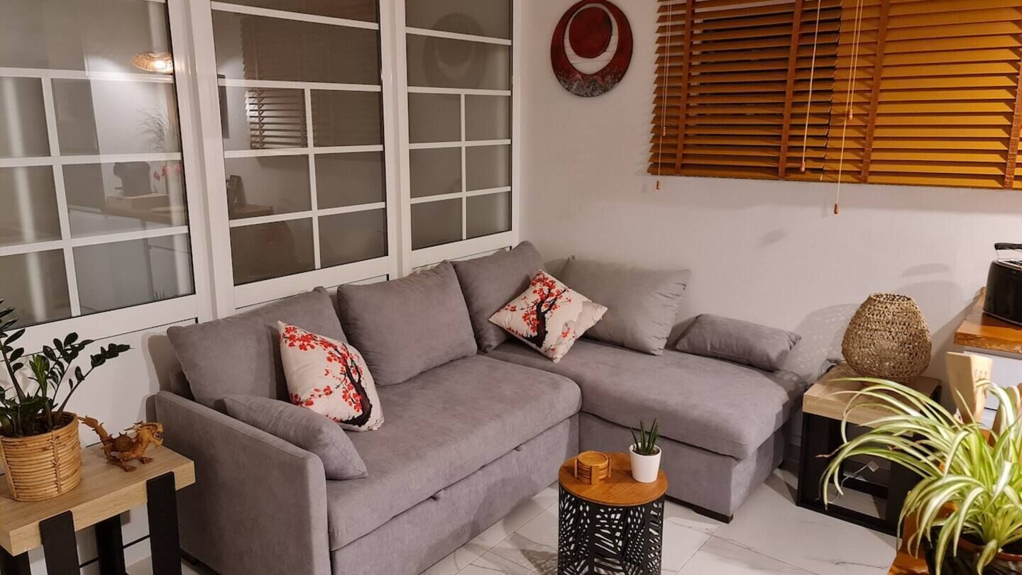 TV, fireplace, books, stereo