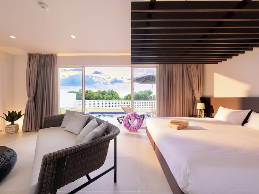 Villa Executive - 2 sovrum - privat pool | Allergitestade sängkläder, strykjärn/strykbräda och gratis barnsängar