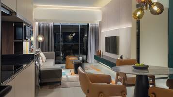 Two Bedroom Suites | Private kitchenette | Full-size fridge, microwave, stovetop, electric kettle