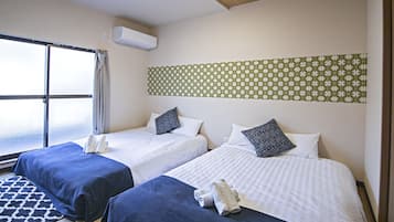 2 bedrooms, blackout curtains, free WiFi, bed sheets