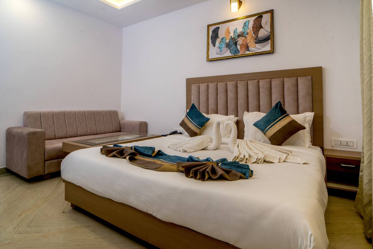 Pillow-top beds, laptop workspace, blackout curtains, free WiFi