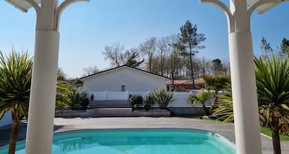 Beautiful house with large garden for 8 people with heated swimming pool