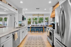 Fridge, microwave, oven, stovetop - Coastal Home with Pool and Jetted Spa! Close to Beach! - Blue Coral Beach House (Holmes Beach)