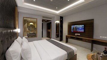 프리미엄 더블룸 | 이집트산 면 시트, 고급 침구, 오리/거위털 이불, 필로우탑 침대