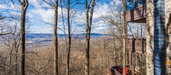 Stone chalet w/ views & hot tub