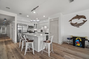 Condo | Private kitchen | Full-sized fridge, microwave, oven, stovetop - Villas at Seagrove by Panhandle Getaways (Santa Rosa Beach)