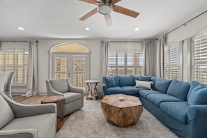 Condo | Living area | 50-inch Smart TV with digital channels, TV, Netflix - Villas at Seagrove by Panhandle Getaways (Santa Rosa Beach)