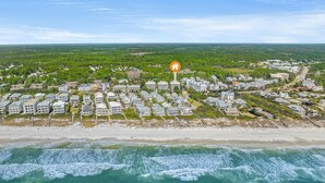 An aerial view of a coastal residential area with houses and a beach. - Villas at Seagrove by Panhandle Getaways (Santa Rosa Beach)