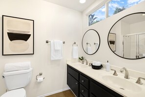 Hair dryer, towels