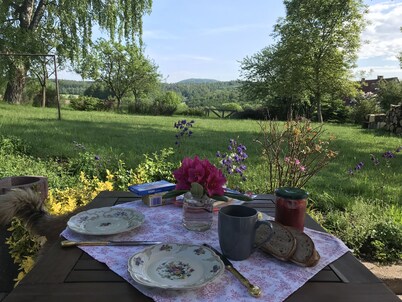 Quaint vacation home with ponies in the Rhön biosphere reserve 