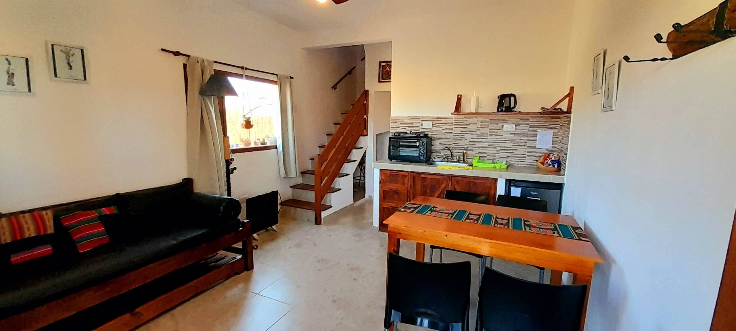 Mini-fridge, stovetop, dishwasher, electric kettle