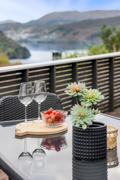 Modern apartment with fantastic mountain and fjord views!