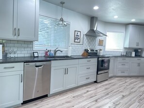 Fridge, microwave, oven, stovetop - Capital House- Private Getaway with POOL! (Medford)