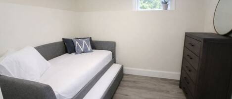 Desk, iron/ironing board, travel cot, free WiFi