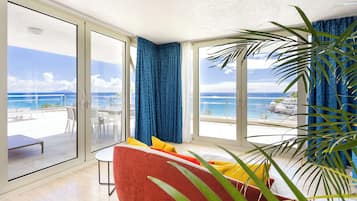 Penthouse, 2 slaapkamers, 2 badkamers, uitzicht op oceaan | 1 slaapkamer, hypoallergeen beddengoed, een kluis op de kamer