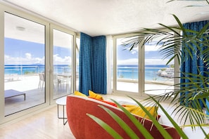 Penthouse, 2 habitaciones, 2 baños, vista al océano | 1 habitación y ropa de cama hipoalergénica