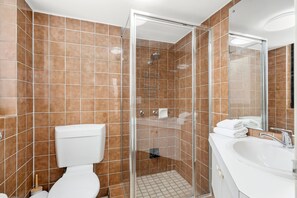 Dusche, Haartrockner, Handtücher