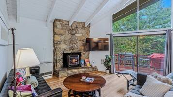 Télévision, cheminée