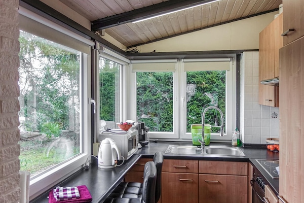 Fridge, stovetop, coffee/tea maker