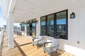 Terrace/patio - It's A Good Life by Brunswick Vacation Rentals: New 6BR w/ Pool, Spa, Near Beach (Ocean Isle Beach)