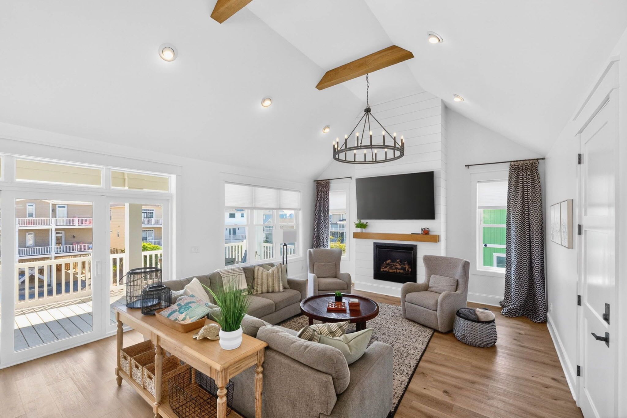 TV, foosball, table tennis, books