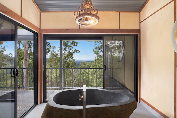 Tree House #1 | Bathroom | Hair dryer, bathrobes, towels, soap