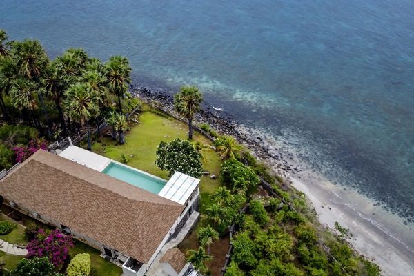 Drone view of the villa and natural surroundings