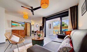 TV, DVD player, books, printers