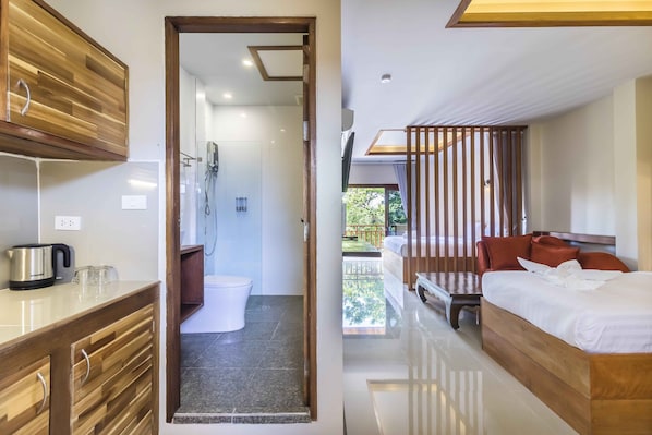 舒适开间 | 免费 WiFi、床单