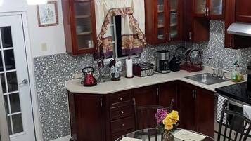 Apartment | Private kitchen | Fridge, microwave, oven, stovetop