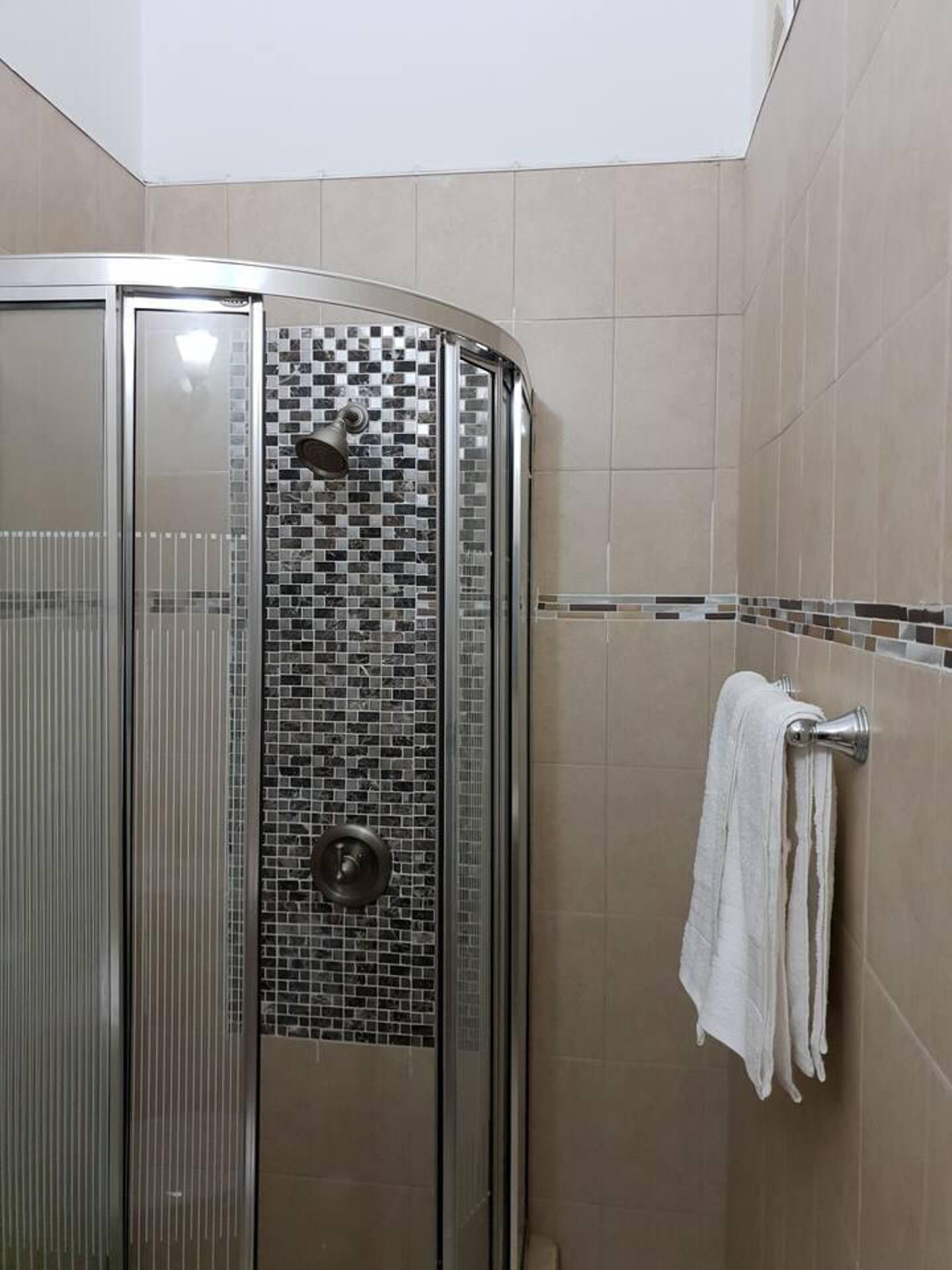 Apartment | Bathroom | Shower, hair dryer, towels