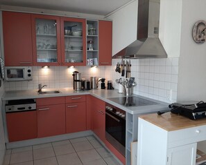 Kühlschrank, Mikrowelle, Ofen, Herdplatte