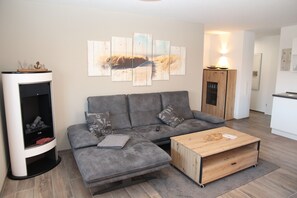 Fernseher, Kamin, Bücher