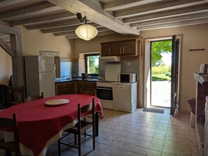 Fridge, microwave, dishwasher