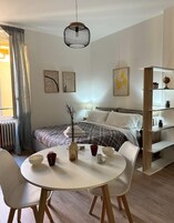 Basic Studio | Premium bedding, down comforters, iron/ironing board, free WiFi