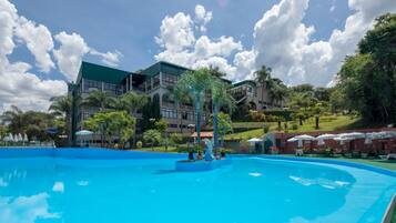 Indoor pool, outdoor pool, open 8:00 AM to 6:30 PM, pool umbrellas
